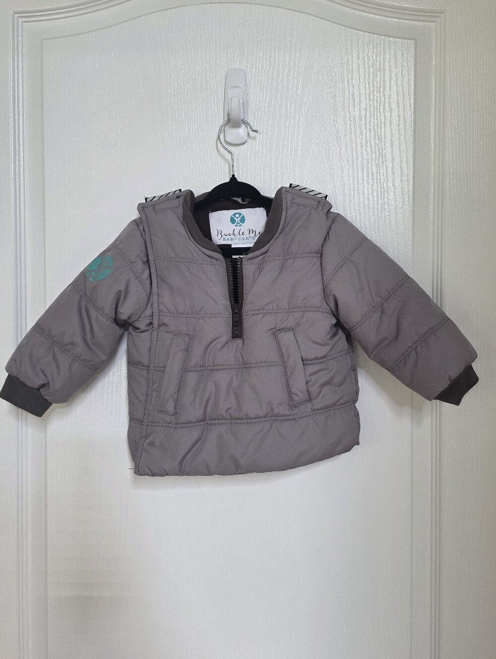 Buckle Me Baby Coat, Grey, Size 12m